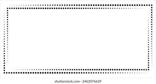 Simple of frame. Design vector rectangle with dots halftone black on white background. Design print for illustration, greeting cards, wedding invitations, restaurant menu,certificates arts dotted