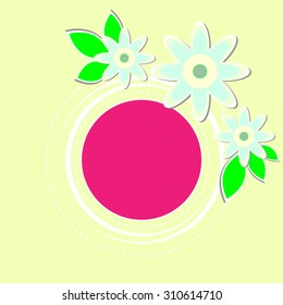 Simple frame with flowers and leaves. Card in vector with place for your text.