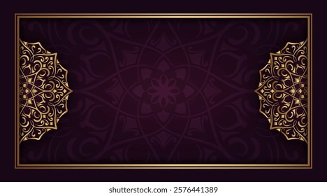 simple frame with gold mandala ornament