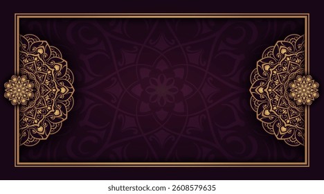 simple frame with gold mandala ornament