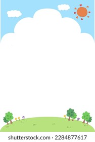 Einfache Bild von Himmel und Wiese
