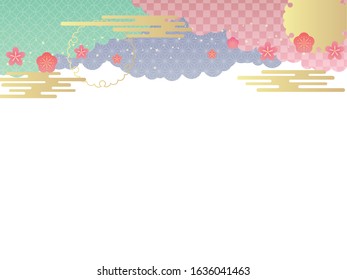 simple frame with Japanese traditional pattern