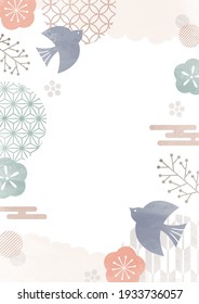 simple frame of Japanese traditional patterns