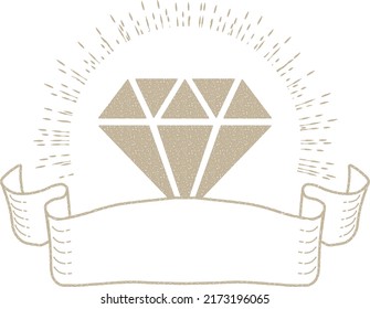 A simple frame with jewels and diamonds shining on a concentrated line and ribbon frame
