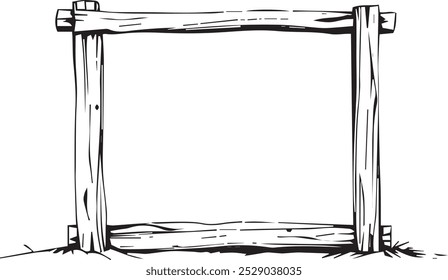 Un marco simple hecho de cuatro tablones de madera.