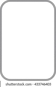 Simple frame with marine rope rectangular with rounded sides
