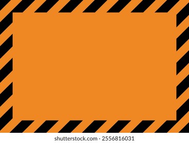 Simple frame with orange and black diagonal stripes (A-size)