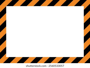 Simple frame with orange and black diagonal stripes (A-size)