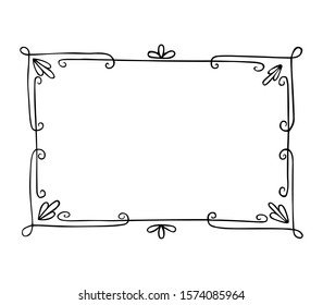 simple frame outline hand drawn doodle stylization