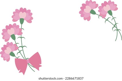 Simple frame of pink carnation