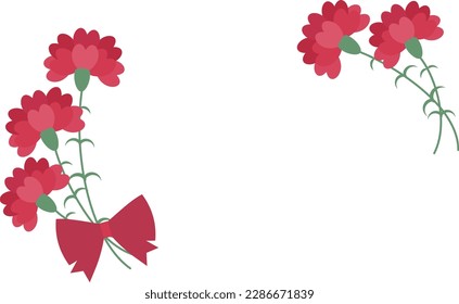 Simple frame of red carnation