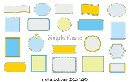 Conjunto de marco simple decoración decoración marco diseño título etiqueta encabezado decorativo marco línea de fondo