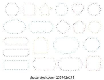 Simple frame set with dotted frame, vector