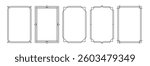 Simple frame set. Geometric frames and borders, minimalistic elegant art deco decorative layout ornament elements, thin line rectangle vignetting border design. Vector collection.