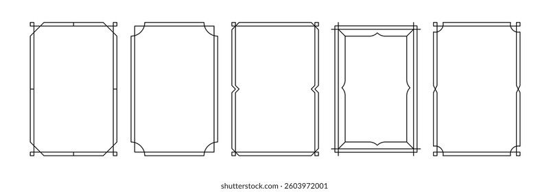 Simple frame set. Minimalistic geometric frames and borders, elegant art deco decorative layout ornament elements, line rectangle vignetting border collection. Vector collection.