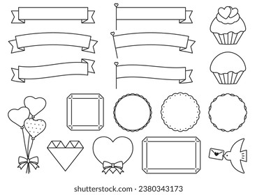 Simple frame set for Valentine's Day.