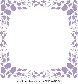 simple frame with a silhouette of flower buds, petals. freehand drawing