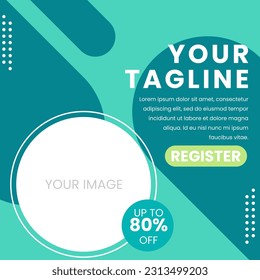 Simple Frame social media template, twibbon design template with blank space and photo frame. Suitable for various events, product templates, product frames