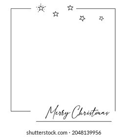 Simple frame with stars to write Christmas greeting message. 