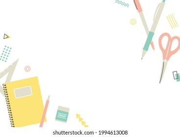 simple frame of stationery and geometric 