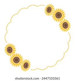 Simple frame with sunflowers , Decoration frame