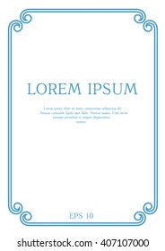 simple frame with swirls and text
