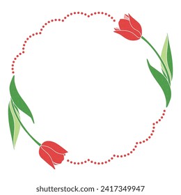 Simple frame of tulips Vector