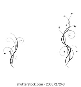 simple frame with two vine vine design elements. stock vector image