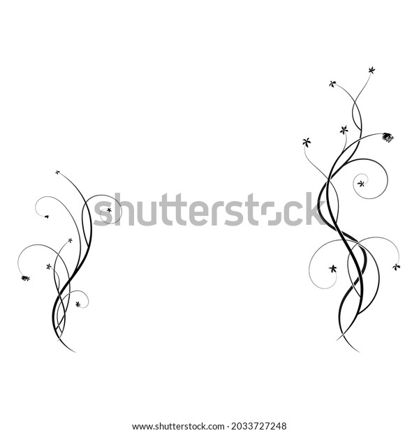 simple frame with two vine vine design elements.\
stock vector image