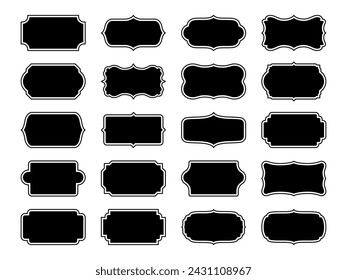 Cuadro simple vector color negro editable. Vector de borde.