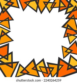 Simple framed background with colorful triangle and with some copy space area