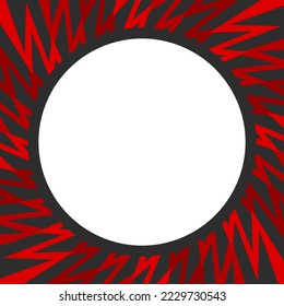 Simple framed background with gradient circular zigzag lines and with some copy space area