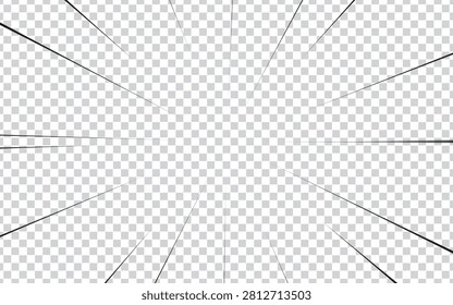 Simple frames and concentrated lines often used in comics