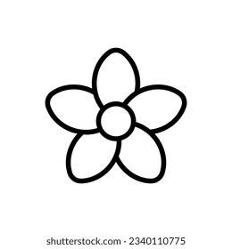 Sencillo ícono de Frangipani. El icono puede utilizarse para sitios web, plantillas de impresión, plantillas de presentación, ilustraciones, etc