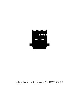 simple frankenstein logo icon design with white background