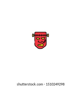 simple frankenstein logo icon design with white background