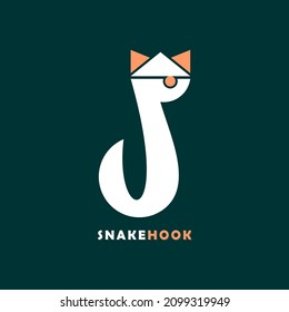 simple and free logo design. Logo that carries the concept of a hook and worm