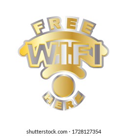 Simple Free Wifi Badge Vector Illustration
