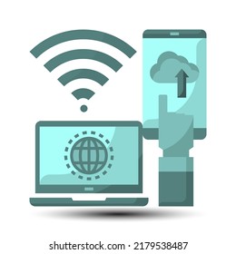 Einfache, kostenlose WiFi-Wohnung Symbol, Internet und Verbindung Konzept Monotone Farbe, 128x128 Pixel perfekt auf weißem Hintergrund