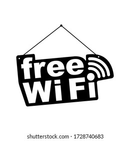 Simple Free Wifi Label Vector Illustration