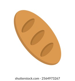 Simple French Bread Icon. Baguette. Vector.