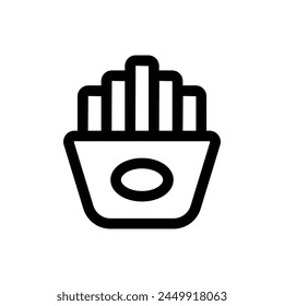 Simple French Fries icon. The icon can be used for websites, print templates, presentation templates, illustrations, etc	