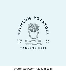 Simple french fries logo design