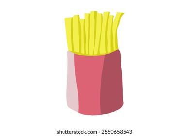 A simple French fries on the white background. Good for any project.