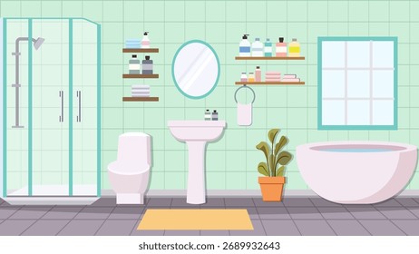 Diseño de baño simple y fresco