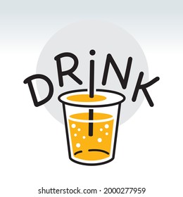 simple fresh drink logo for business food and drink. illustration vector