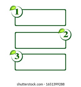 Simple fresh green leaf with rectangle frame vector