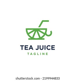 simple fresh juice tea creative logo concept
