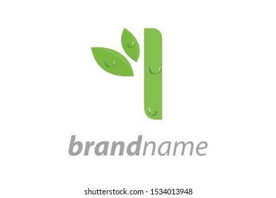 Simple and Fresh logo design Initial I with a dew.