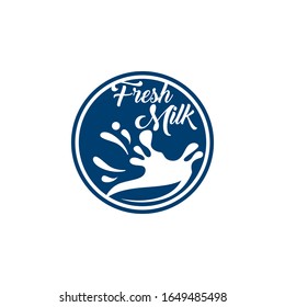 Simple fresh milk logo  template vector
